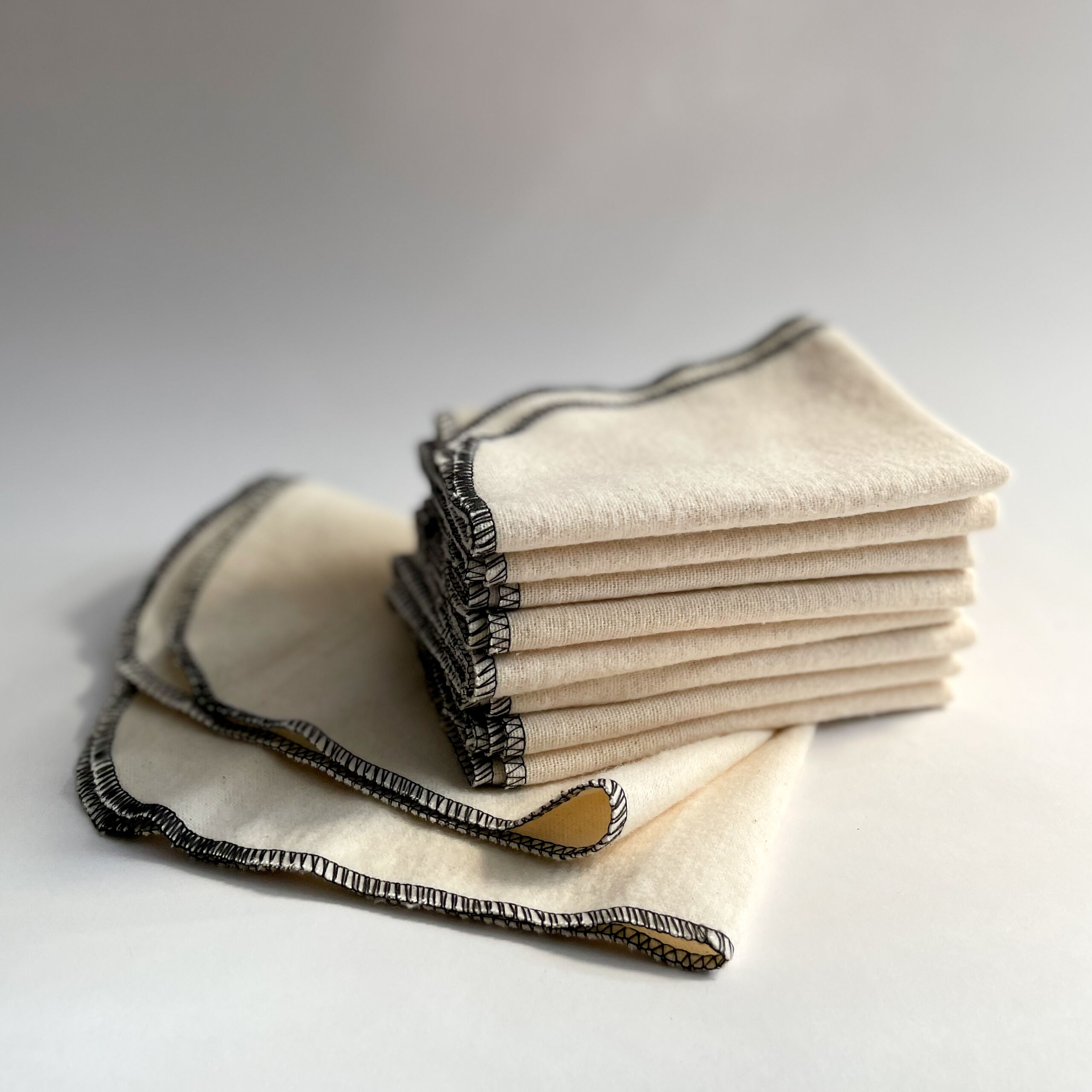 Cream famaco shoe shine cloth on white background